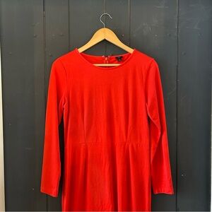 J. Crew Red Long Sleeve Dress